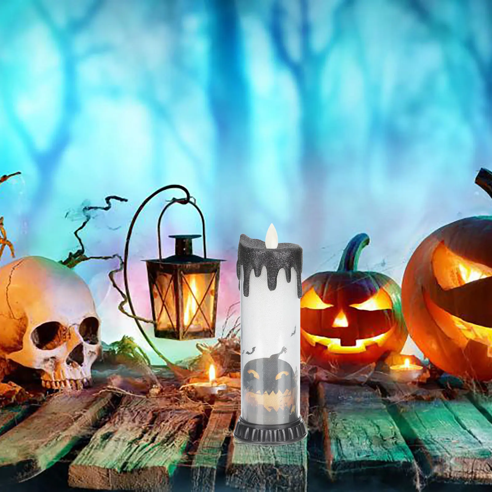 2 pçs halloween lágrima gota led tealight criativo lâmpada decorativa para festa em casa dia das bruxas luz sem chama