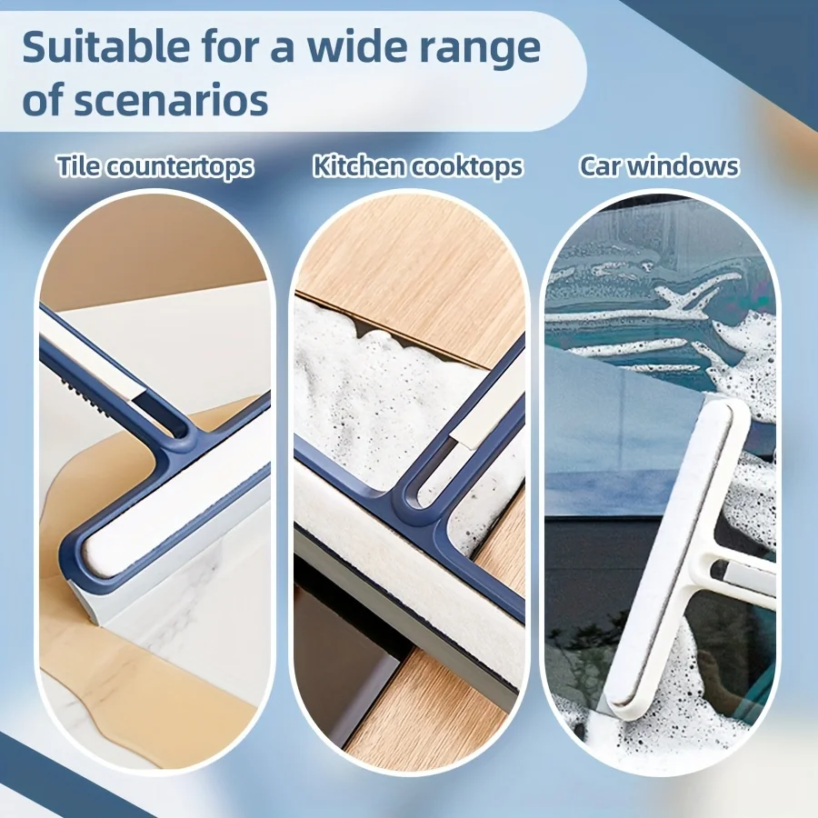 1pc Silicone Water Wiper Plate Glass Cleaner Scraper Car Windshield Cleaning Squeegee For Car Windshield Window Bathroom Kitchen