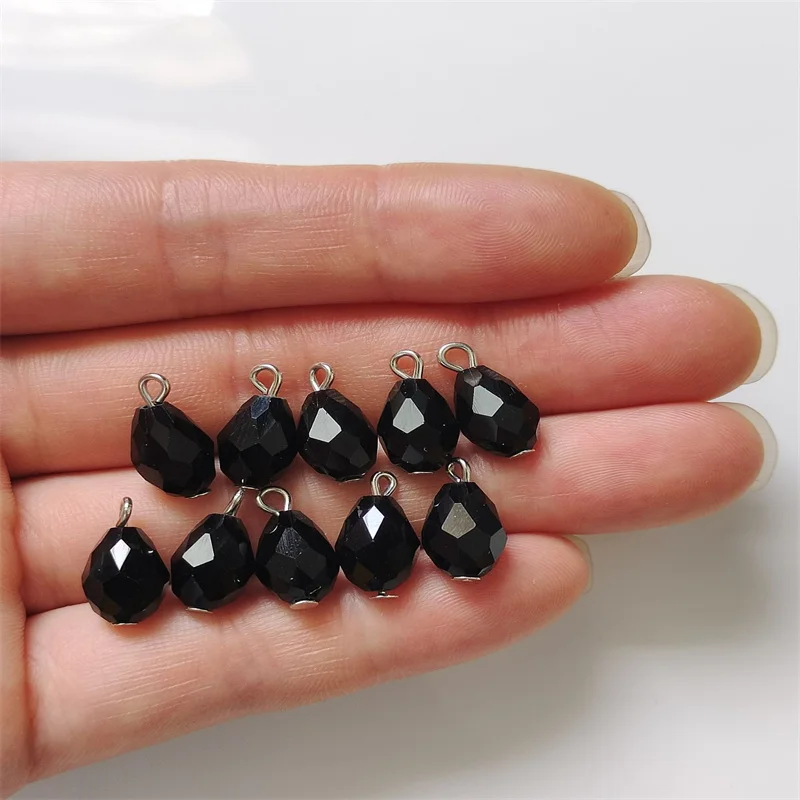 10 Pcs 8x12 Mm Black, Red, Crystal Stone Accessories, Bracelets, Necklaces, Earrings, DIY Handmade Jewelry Accessories