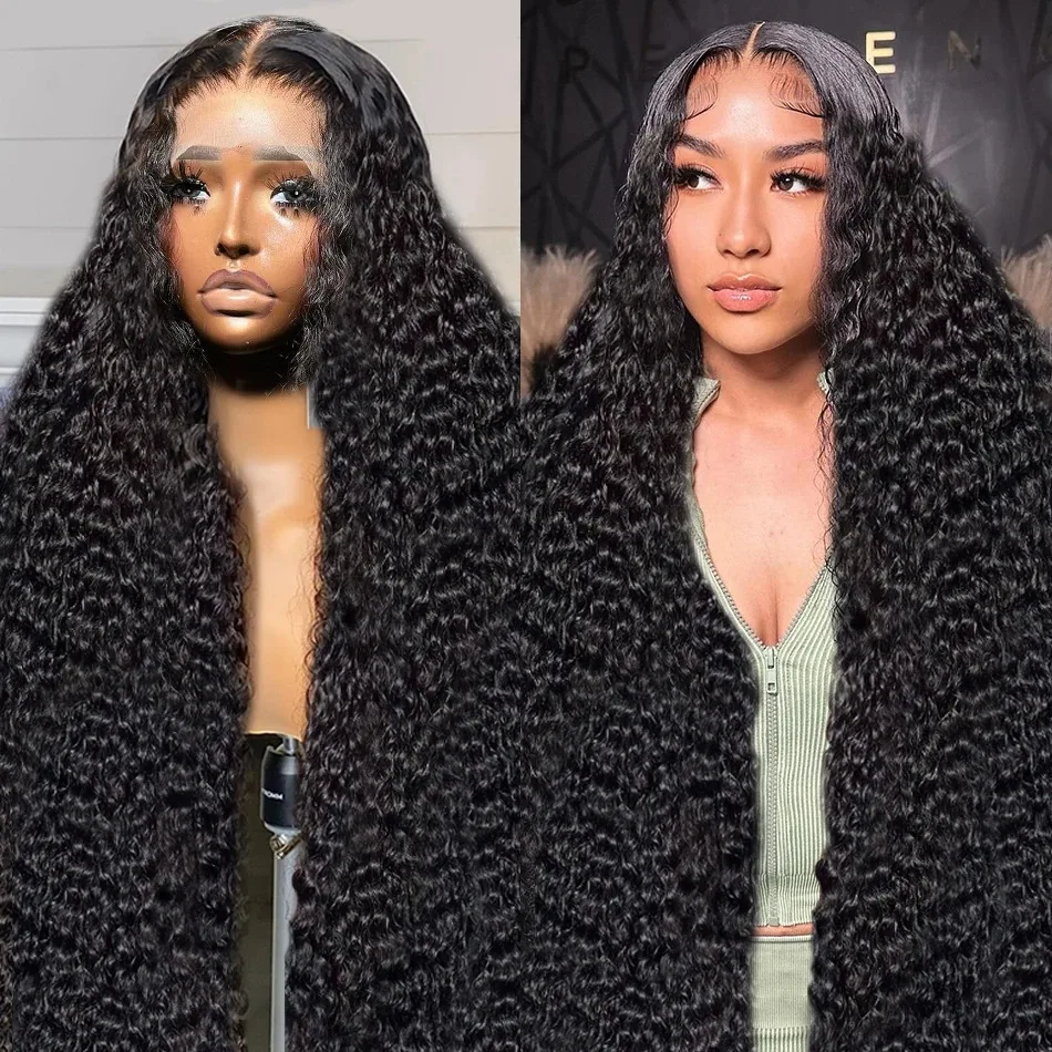 250 Density Lace Frontal Human Hair Wig 30Inch 13x4 HD Transparent Deep Wave Lace Front Wig PrePlucked For Black Women