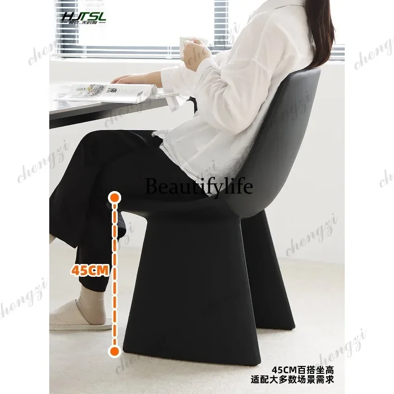 NQ52 Italian minimalist home armless dining chair, designer minimalist dining room backrest chair, book vanity chair