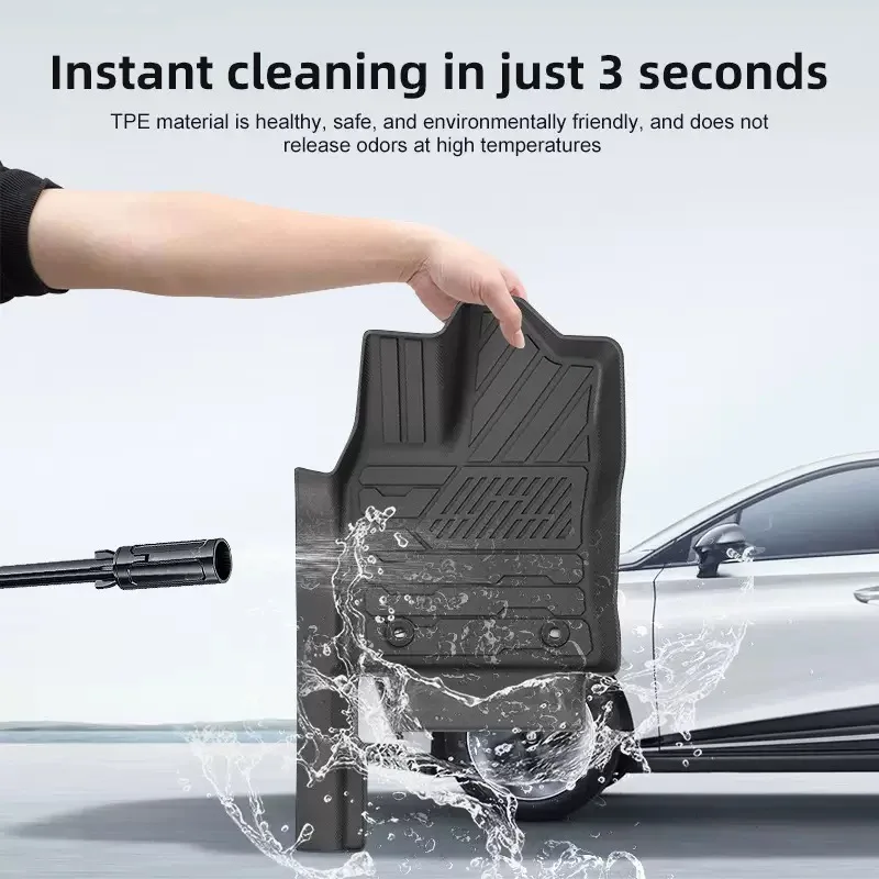 for Toyota Tundra CrewMax Cab Package threshold 2022-2026 Car Floor Mats, Fully Environmentally Friendly TPE Foot Pads