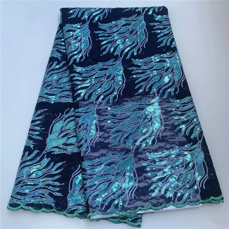 

5 ярдов, хит продаж, французское кружево с блестками, африканский тюль, шнур, гипюровая кружевная сетка, вышитая ткань для свадебной вечеринки PSJF72501