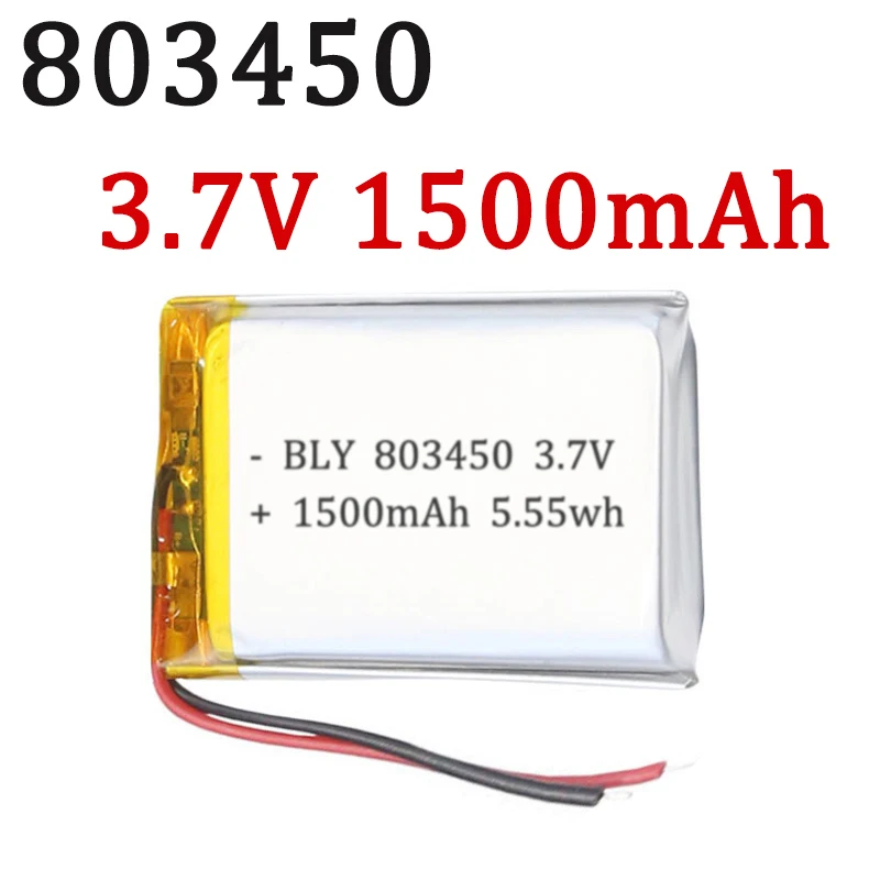 New 3.7V 1500mAh 803450 Rechargeable Polymer Batteries Lipo Li-Po For Toy Power Bank GPS Laptop Camping Lights Diy