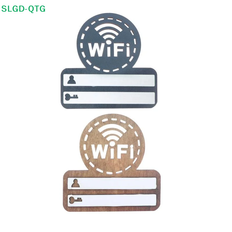 NEW 1Pc Rustic Wooden WiFi Password Sign Minimalist Durable Wall-Mounted Wireless Network Indicator Plaque Home Decoration