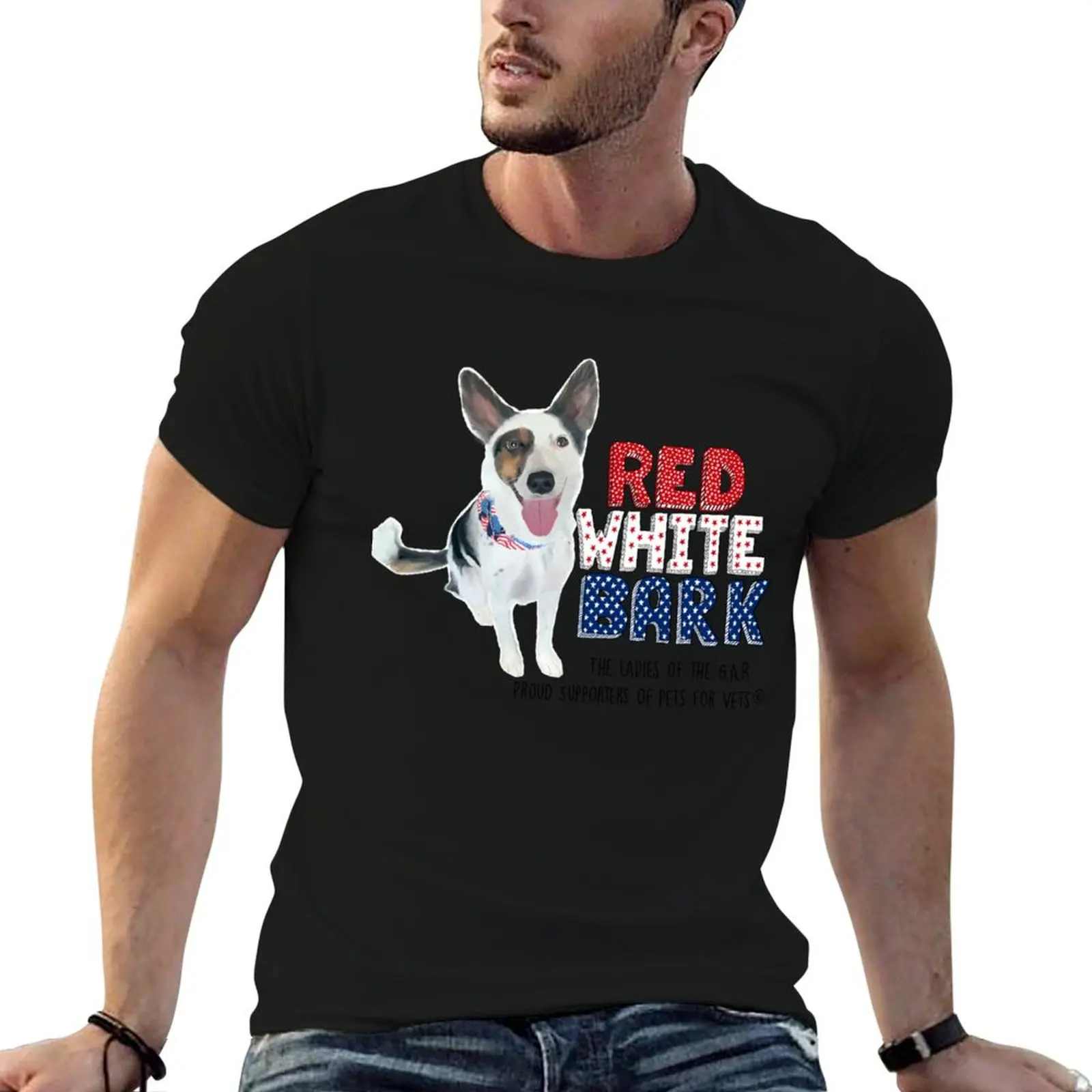 

Red White and Bark // Ladies of the GAR & Pets for Vets Fundraiser T-Shirt cotton t shirts man 100% t shirt custom print T-Shirt