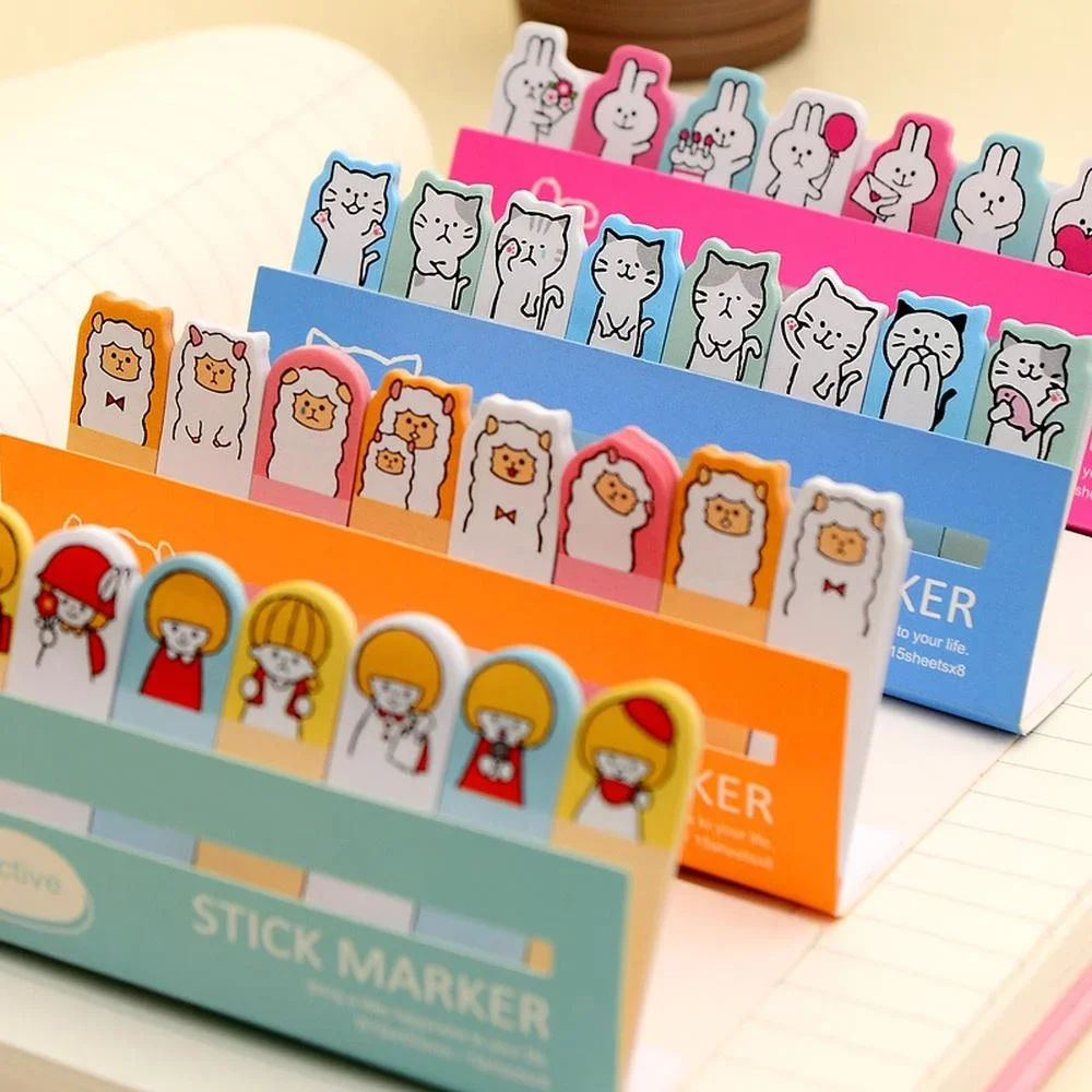 1pcs Stationery Sticky Notes Mini Animals Memo Pad 7 Rowing Note Paper Stickers