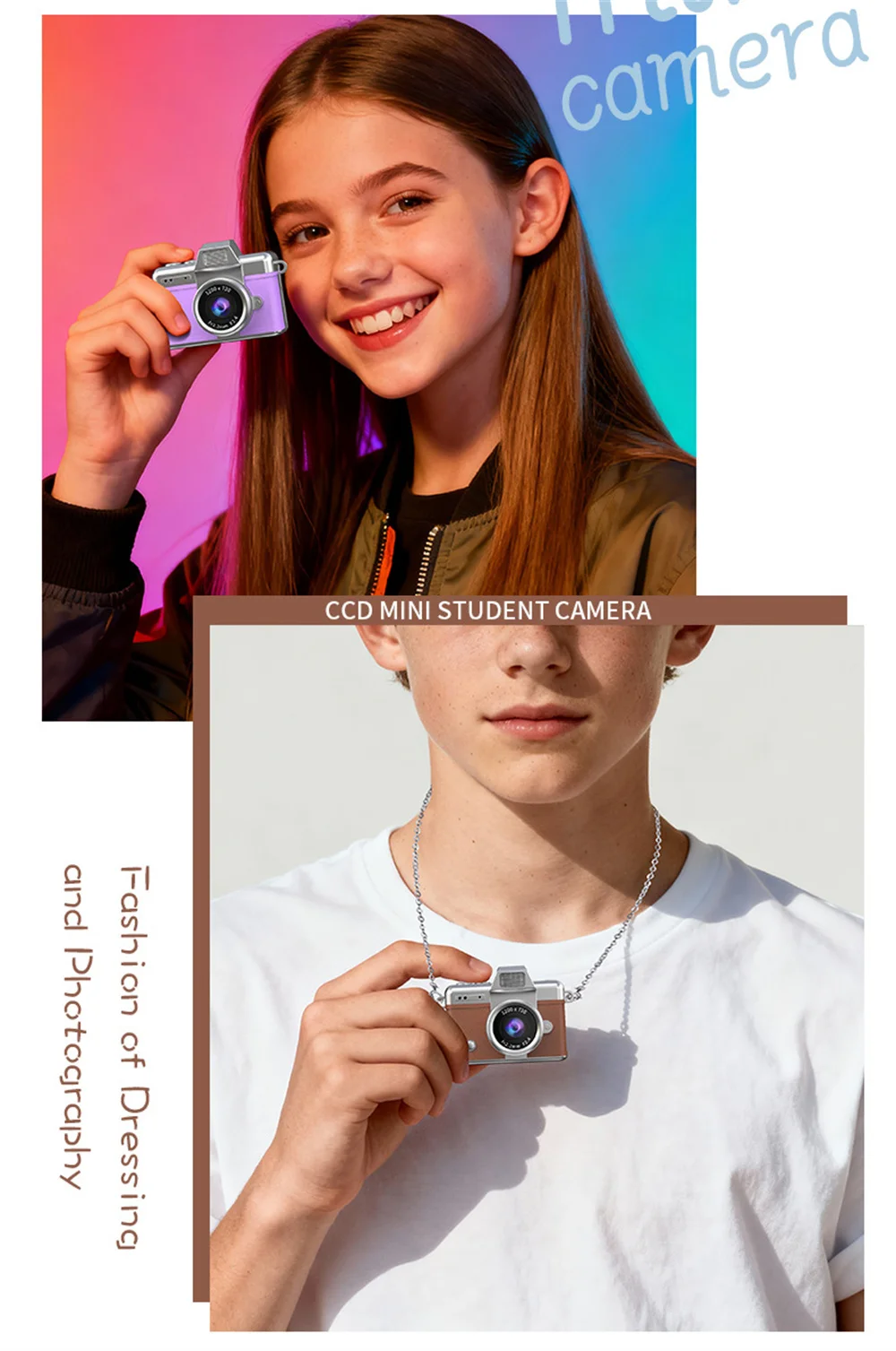 1080P Thumb Mini Camera Keychain Digital Camera Retro Camera HD Photo Travel Outdoor With Screen Support Memory Card for Kids