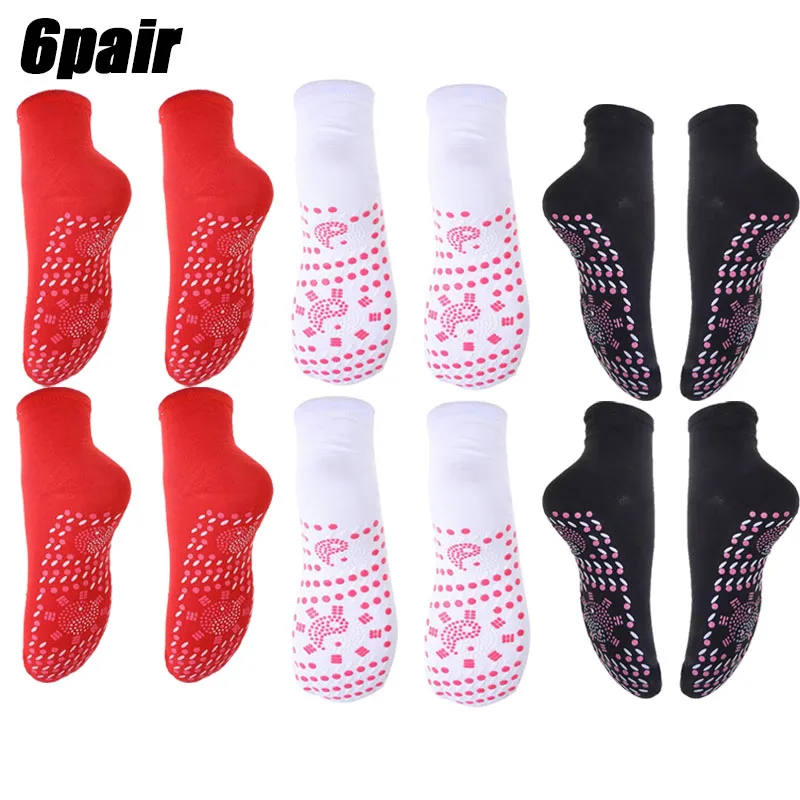 

6/4/2/1 пара турмалиновых самонагревающихся носков, зимние теплые термоноски для здоровья, короткие носки для похудения, носки для магнитной терапии