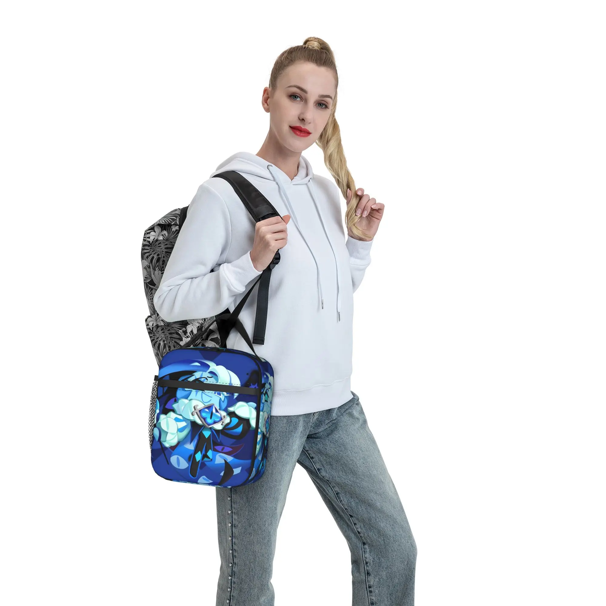 Shadow Milk Cookie Insulated Lunch Bag Cookies Run Kingdoms Food Container Portable Cooler Thermal Lunch Boxes For Picnic