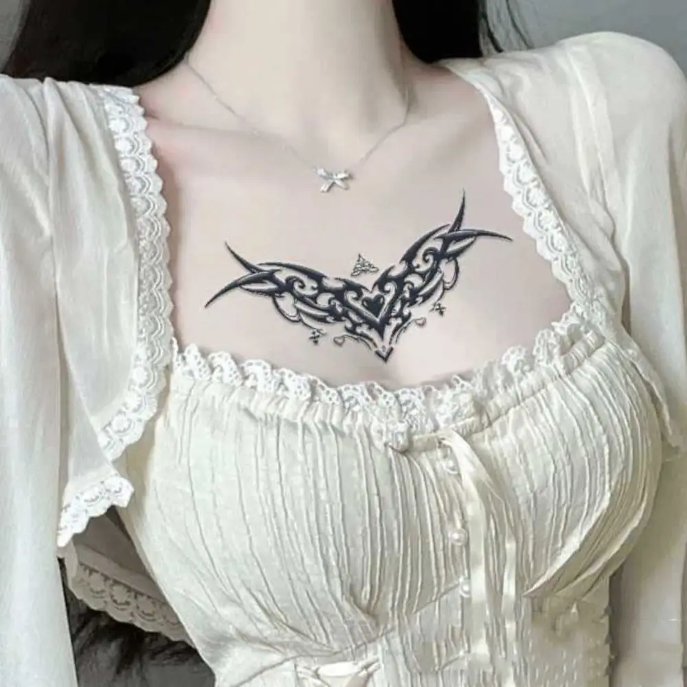 Waterproof Temporary Tattoo Stickers Long-lasting Heart Pattern Butterfly Tattoo Stickers Sweat-proof Personalized
