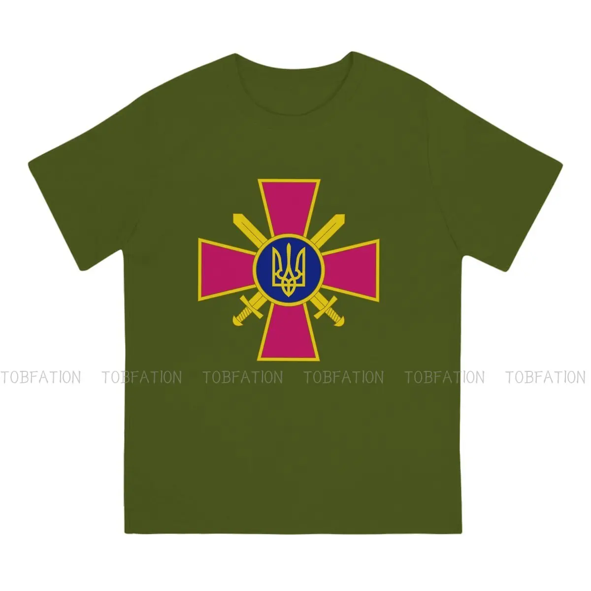 Emblem of the Ukrainian Ground Forces Fashion TShirts Zelensky Male Harajuku Fabric Tops T Shirt O Neck Big Size