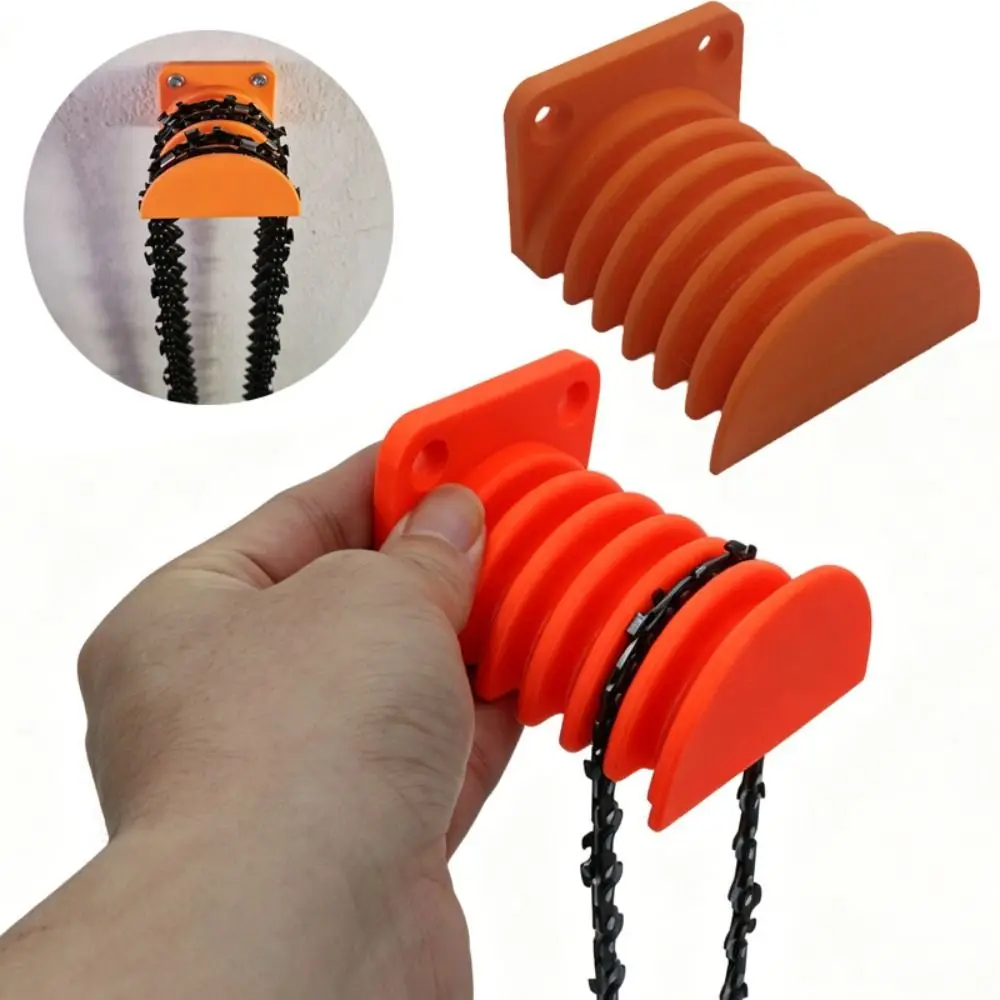 With Screw Holes Chain Saw Chain Storage Rack Durable ABS Material Wall Mounted Hanging Chain Holder for 6 Chains Space Saving