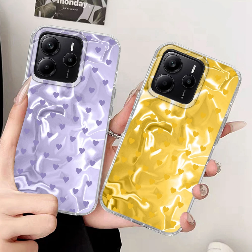 Luxuriöse Rückseiten-Handyhülle mit Buntem Herz-Design für Xiaomi Redmi Note 14 15 13 12 11 10 11S 10S 8 9 Pro 15C 14C 13C A3 A1 A2 9A A5 9C