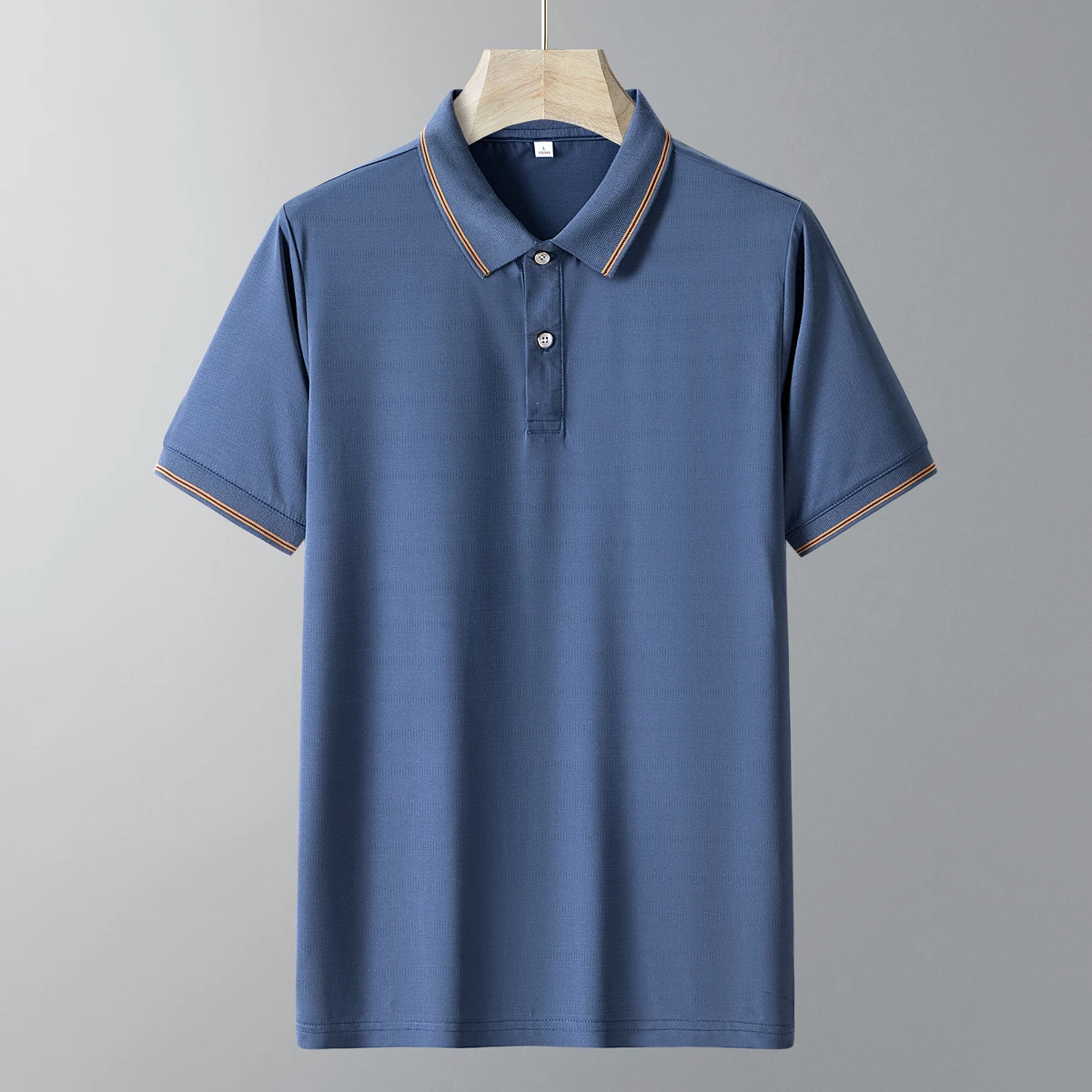 OUSSYU Brand Summer Men Quick Dry Lapel Polo Shirt Short Sleeve Breathable Mesh Button Solid Color Business Top Plus Size 5XL