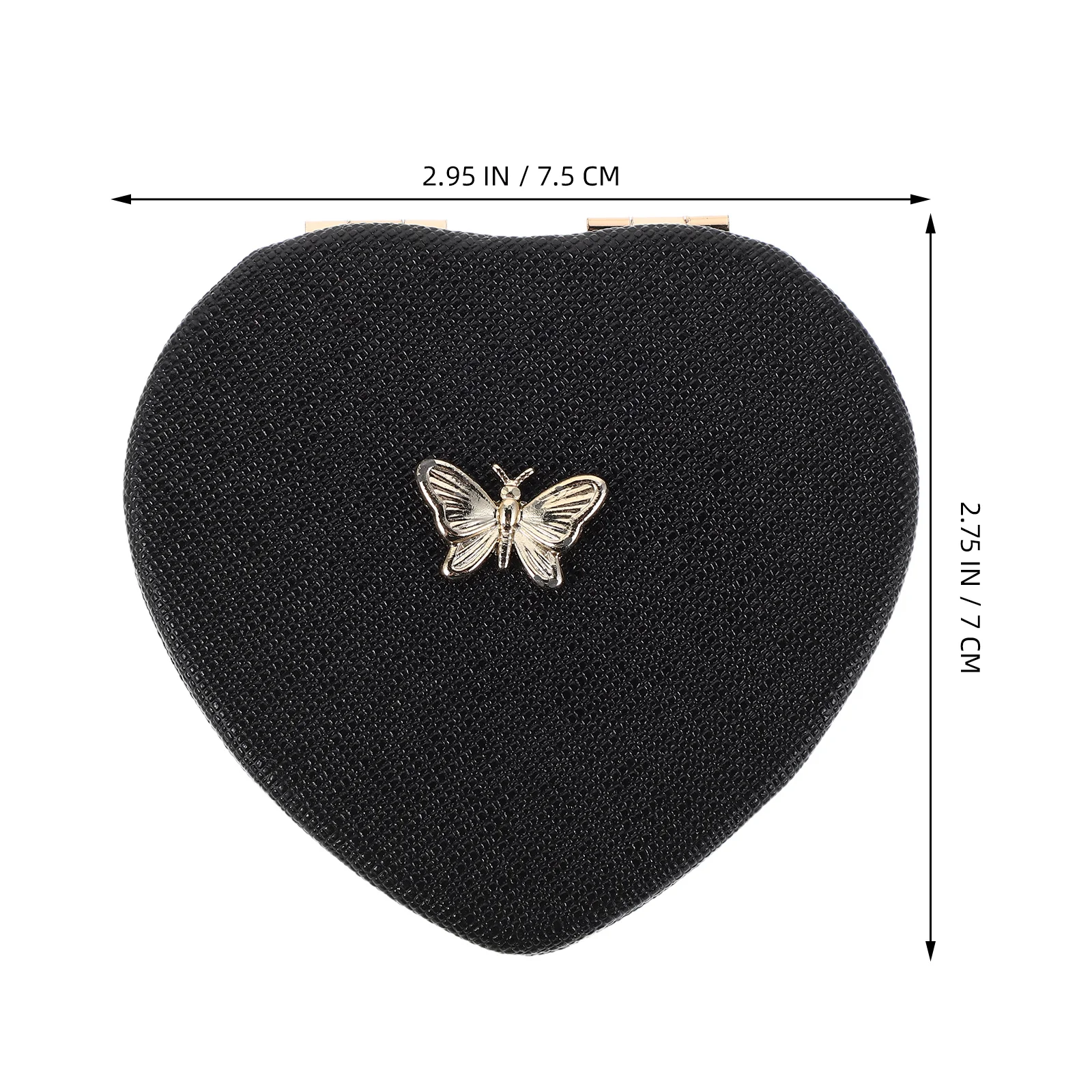 Reismake-upspiegel Draagbaar Opvouwbaar Dubbelzijdig Compact met Vlindermotief Elegant Handheld voor onderweg Touch-Ups