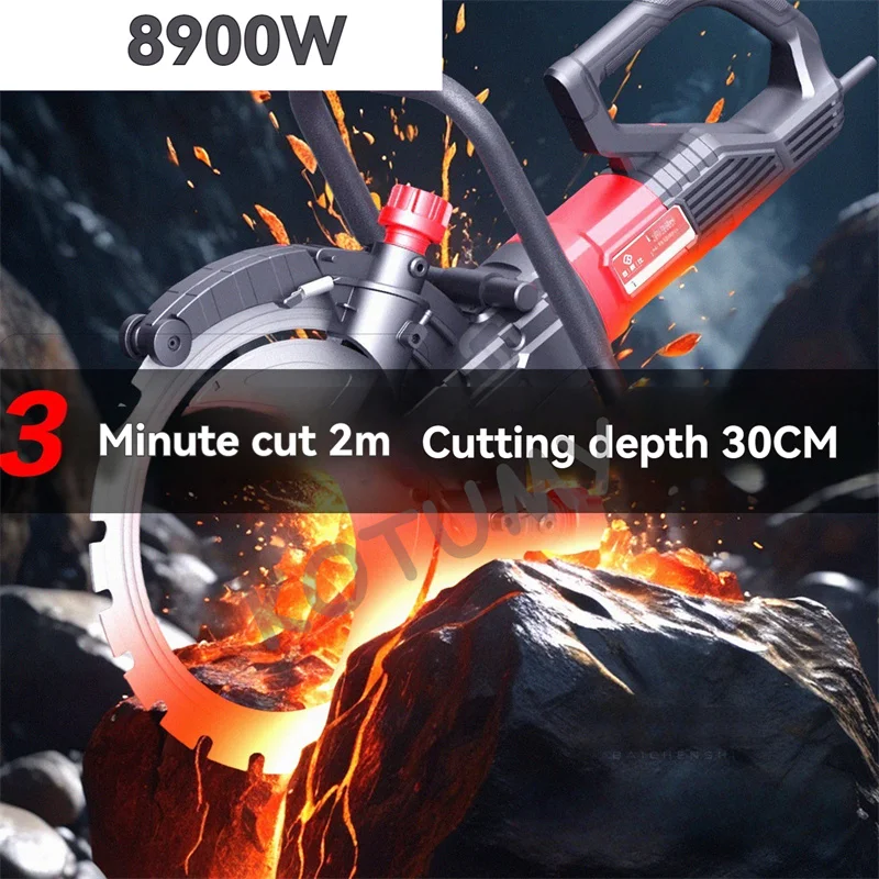 8900W Ring Saw Concrete Wall Cutter High Frequency Brushless Portable Dustless High Power Cutting Machine 220V
