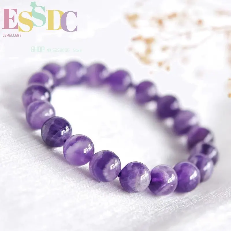 High-end natural enhanced aura natural amethyst bracelet lavender dream crystal nine purple fire bracelet exquisite and