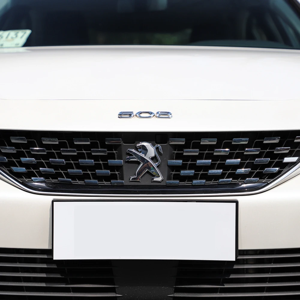 Car Front Grille Emblem Rear Trunk Lid  Decoration Sticker for Peugeot  206 3008 308 307 106 407 208 207 107 2008 508 408 5008