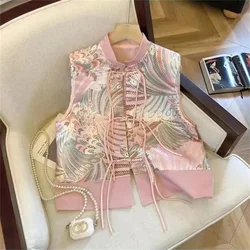 New Chinese Style Retro Women's Cardigan Loose Vest 2024 new Tang Suit Embroidery Spring and Autumn Fashion Buckle Jacquard Vest