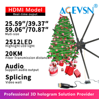 4K HD Live Real Time Hologram Projector 3D Fan HDMI Input 25.59\