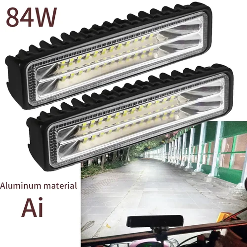 Imagen 1 del producto Luz de trabajo para coche, foco de alto brillo, 84W, 28LED, todoterreno, conducción de camiones, faros antiniebla, DRL, lámpara de aluminio de conducción, 12V, 2 uds.
