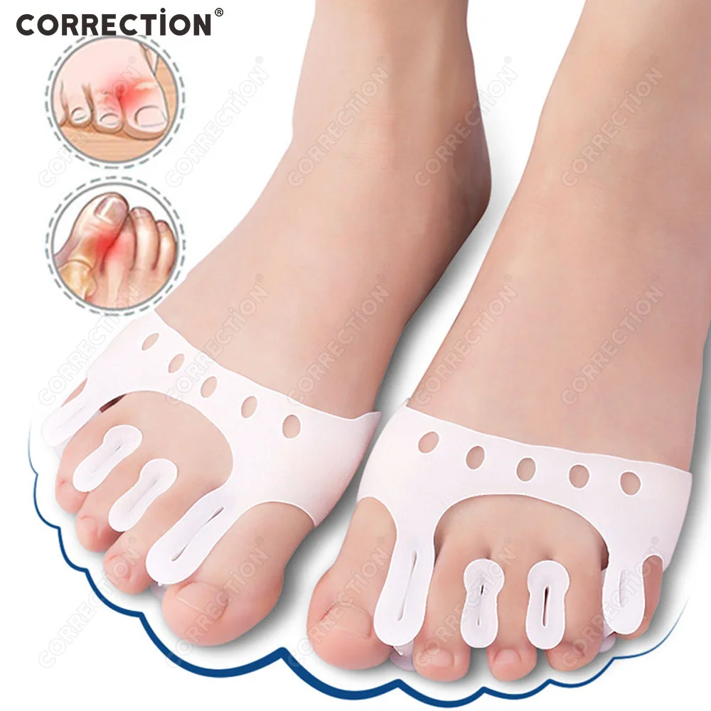 Five Toe Straighteners Gel Toe Separators Correctors For Dancers Yogis Athletes Treatment Adjuster Feet Pads Stretcher Care Tool