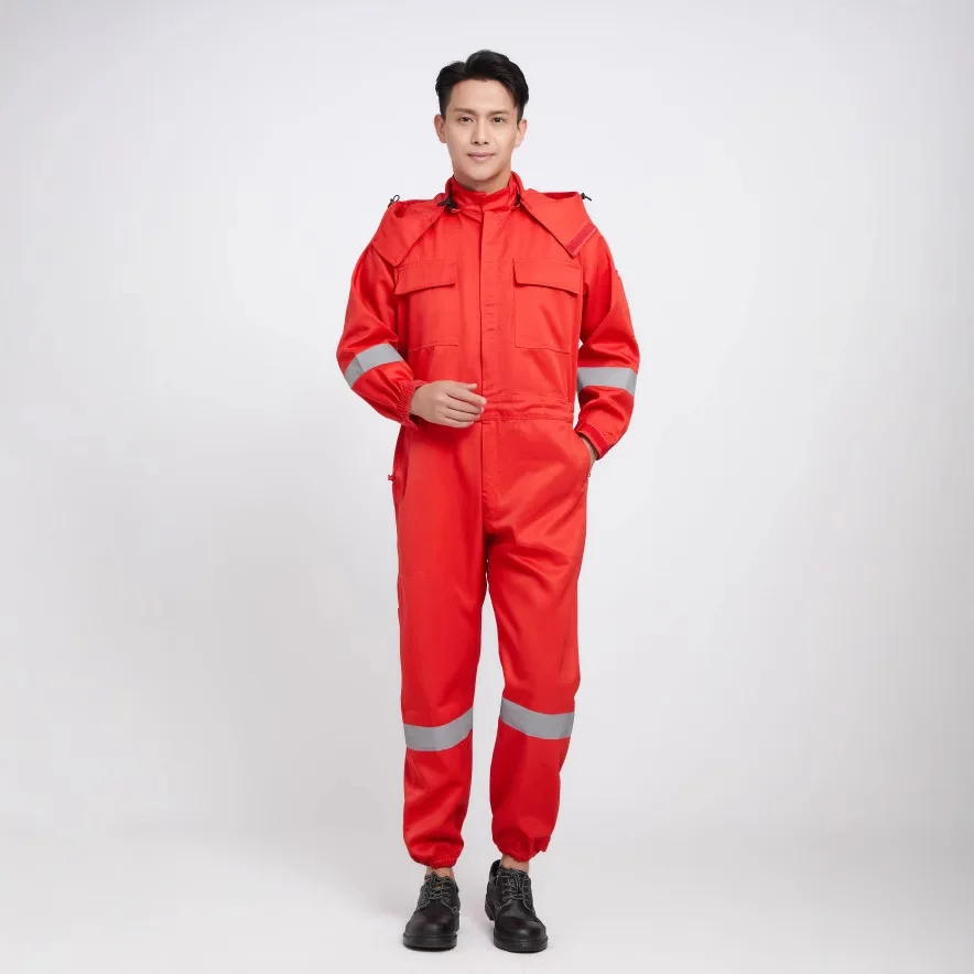 Reflecterende veiligheidswerkkleding voor heren Hoge zichtbaarheid Werkoverall Hi Vis Overall Werkplaatsmonteur Reparateurs Katoenen uniform