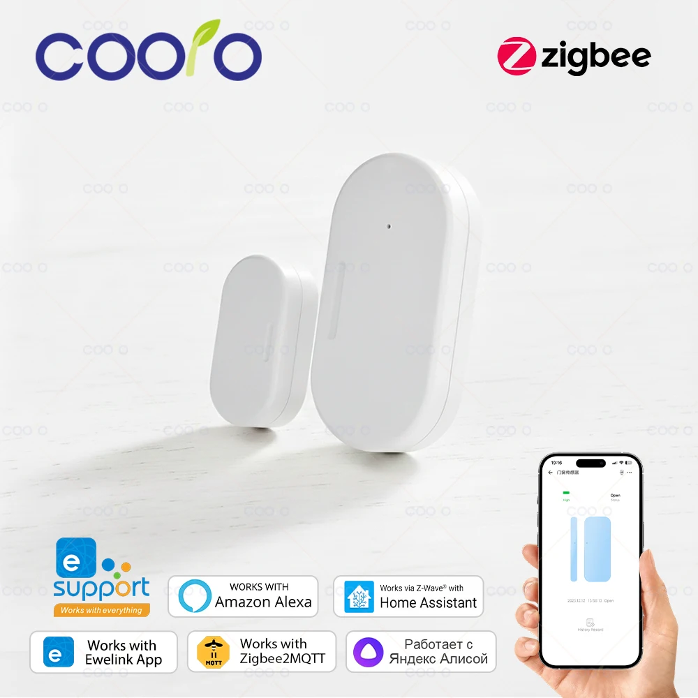 

Ewelink Zigbee 3.0 Door Sensor Wireless Magnetic Window Open Closed Security Alarm Detector work with Zigbee2MQTT Home Assistant