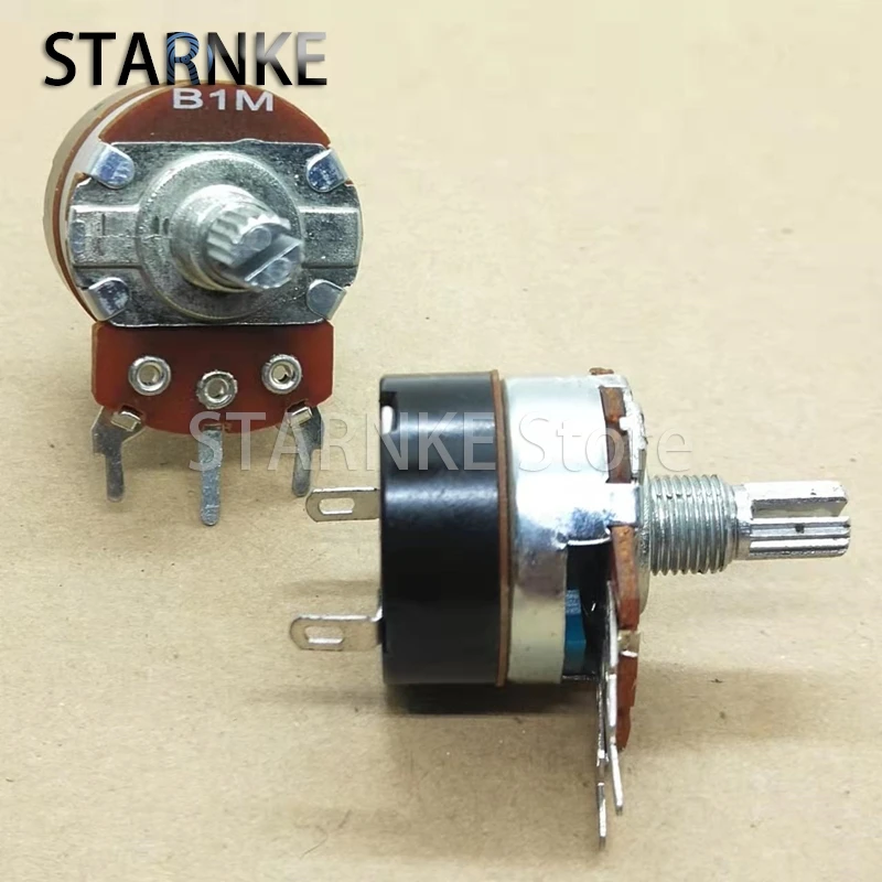 2PCS WH138 Type Single 5Pins Potentiometer B1M Dimmable Speed Potentiometer With Switch Handle Length 15MM