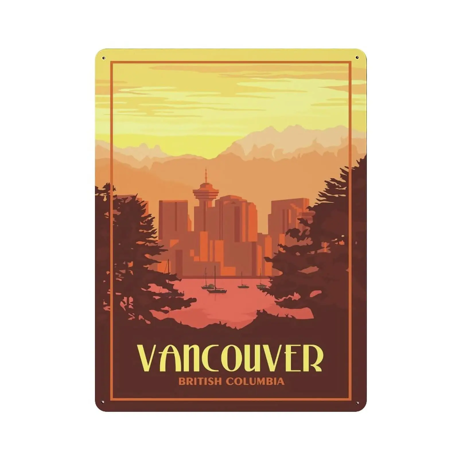 Vancouver BC Vintage Travel Poster Wall Decor Tin Sign Iron Painting Bar Pub Garage Diner Cafe Retro Posters Decoration Vintage