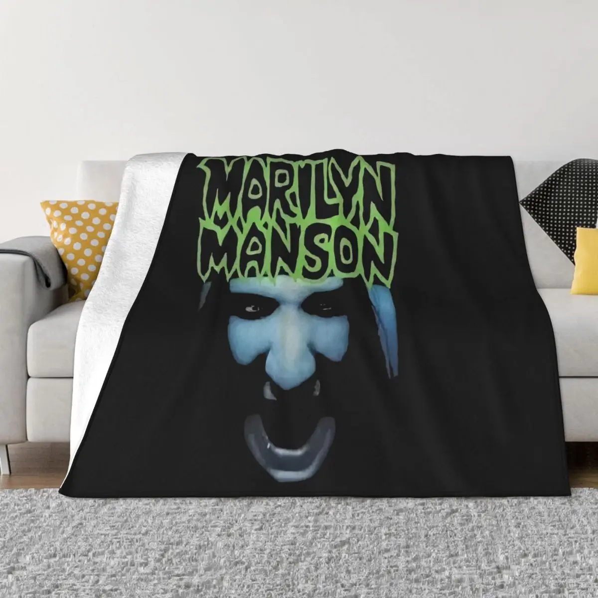 Marilyn Manson Portrait Of An American 1 Anime Bedroom Blankets & Throws Blankets And Blankets Throw Blanket