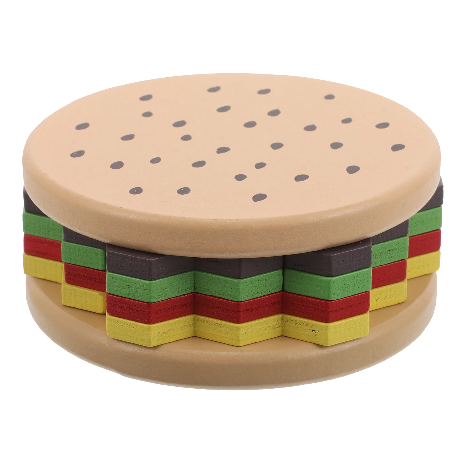 

Montessori 3D Wooden Burger Puzzle Educational Stacking Preschool Learning Fine Motor Skill Kids Cognitive Development