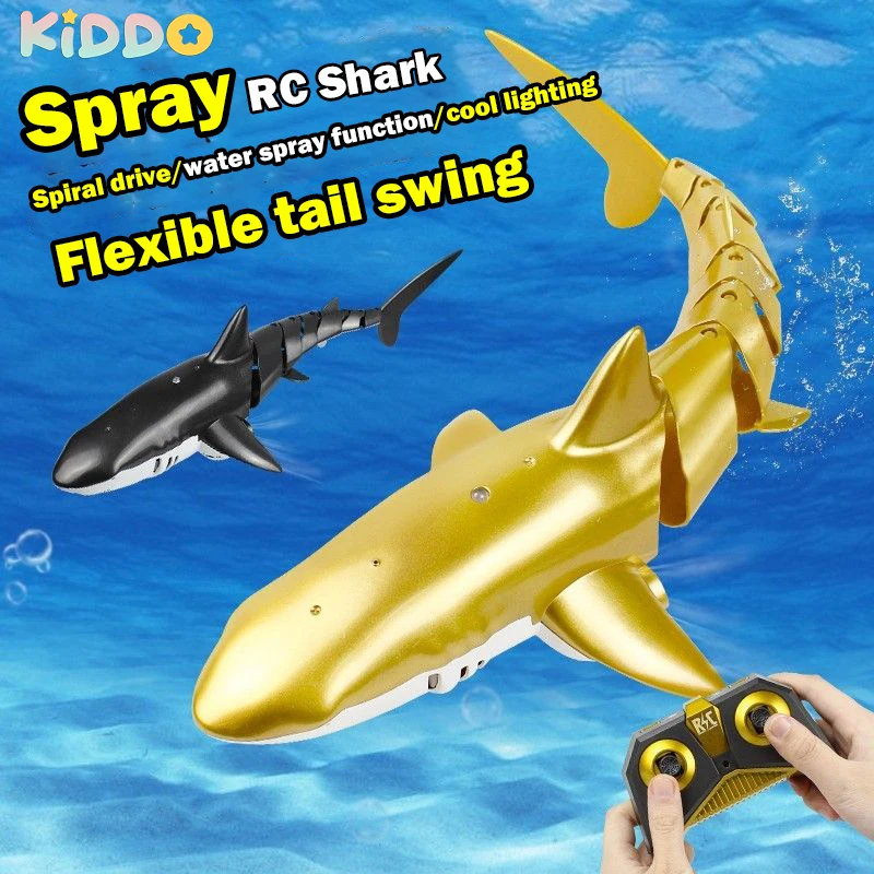 Smart Rc Shark whale Spray Water Funny Toy Remote Controlled Boat ship Submarine Robots Fish Electric Toys for Boys Children