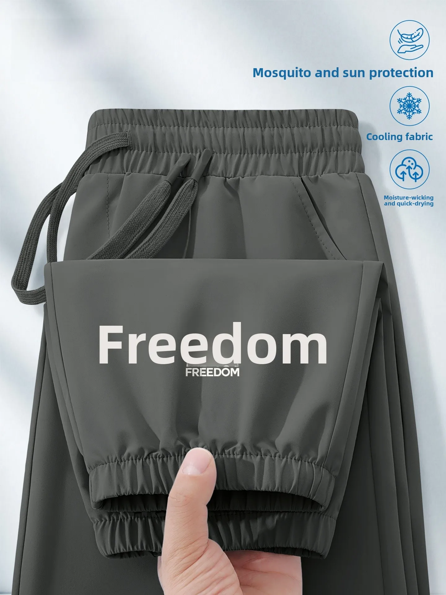 

Мужские летние спортивные брюки Warrior из ледяного шелка для бега и активного отдыха, влагоотводящие, быстросохнущие, модные, повседневные