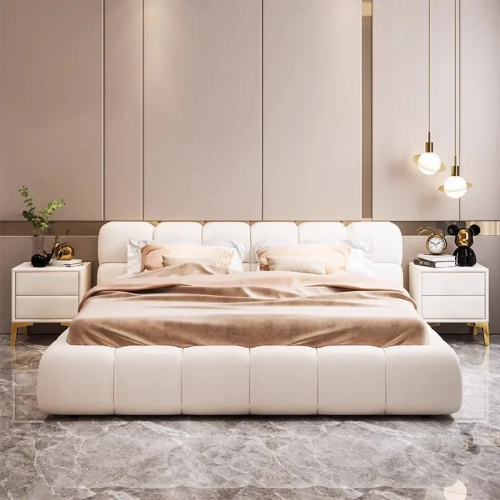 

Queen Aesthetic Beds Waterproof Minimalist Upholstery Headboards Bed Frame Sleeping Muebles Para El Hogar Home Decoration