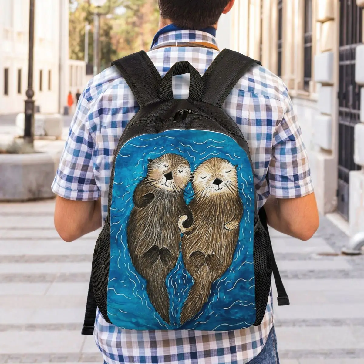 Otter CUTE SLEEP Backpack Student Boys Girls BookBag School Bag Computer Shoulder Bags