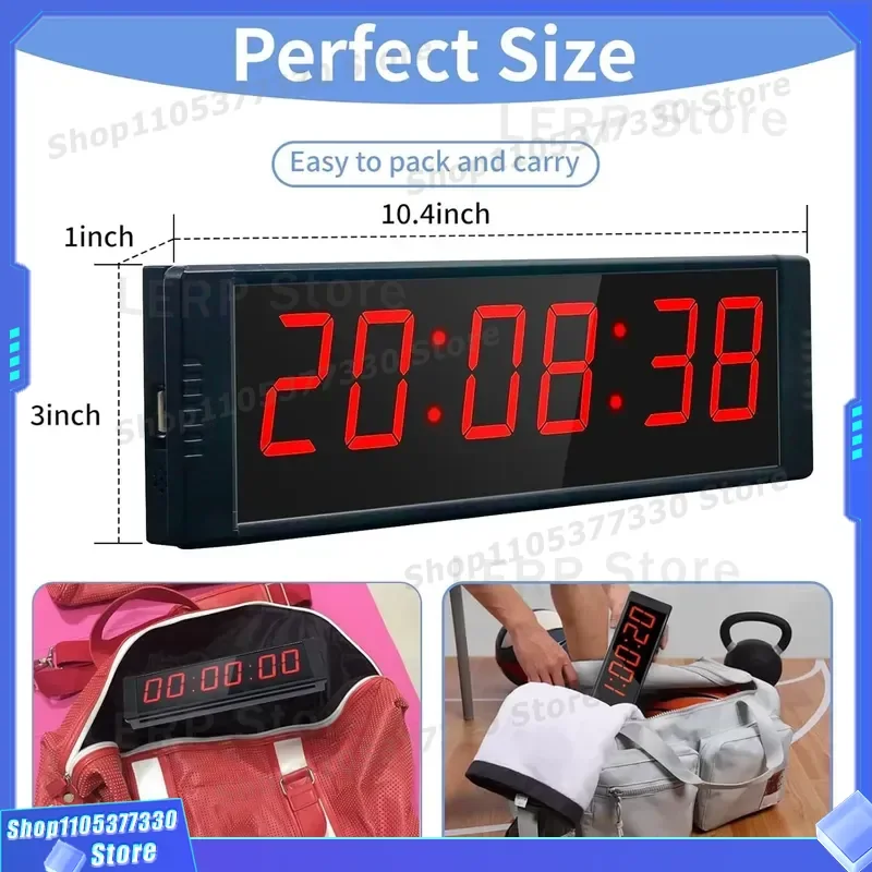 Godrelish Large LED Digital Stopwatch with Remote Control Countdown Timer Buzzer for Home Gym Workout Interval Training
