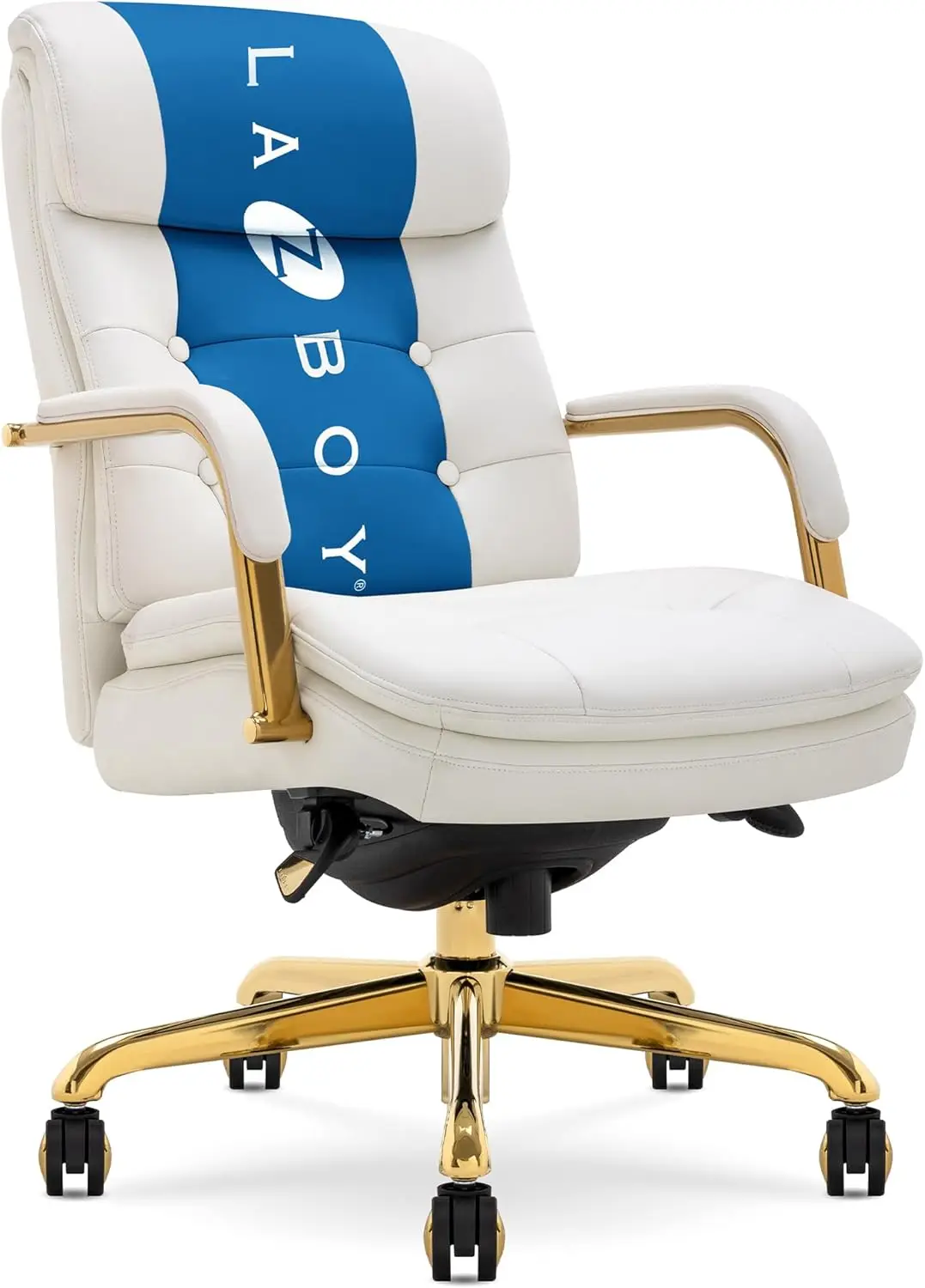 La-Z-Boy® Sonata Executive Mid-Back Office Chair, Button-Tufted Design, Double-Layer Cushion, Padded Armrests, Ergonomic