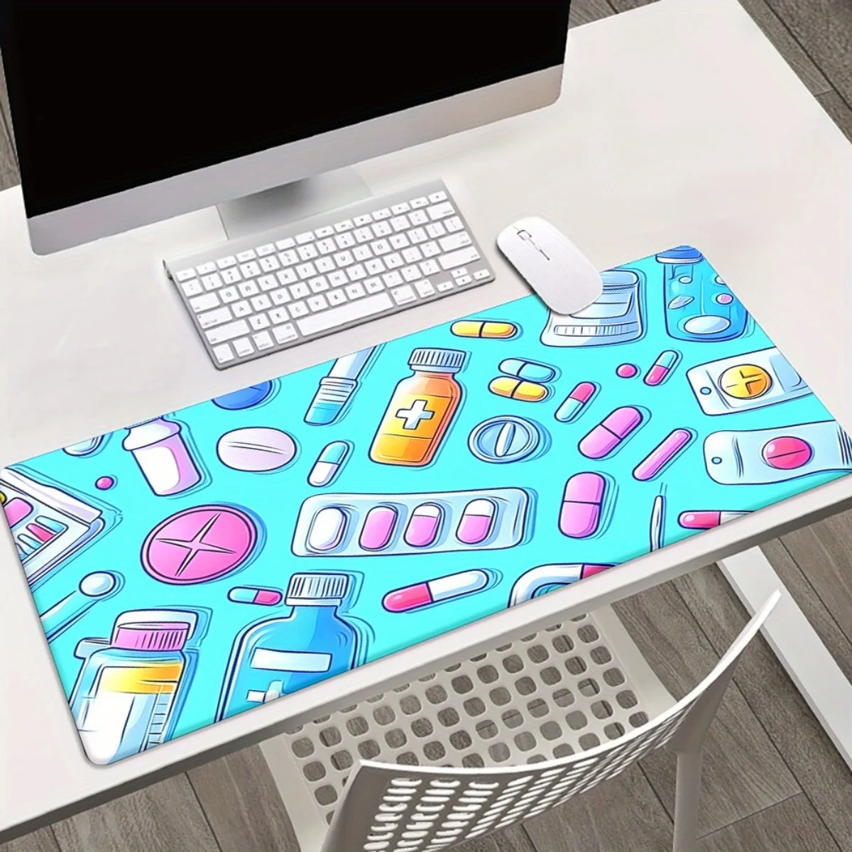 

Цветные медицинские аксессуары с героями мультфильмов, узорная печать, коврик для мыши, клавиатура, коврик для офисного компьютера, моющийся резиновый материал