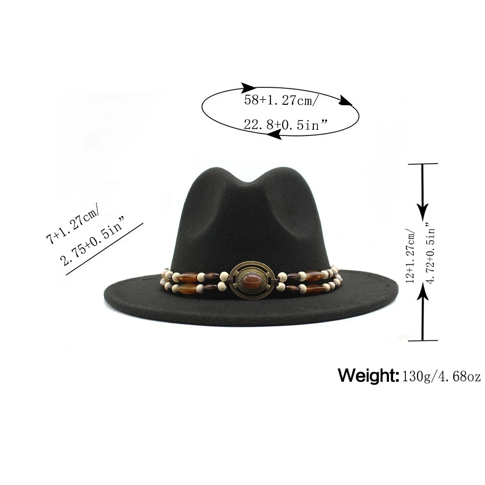 Fedora Hats for Women Men Wide Brim Thick Gold Chain Band Felted Hat Jazz Cap Winter Autumn Panama Red Luxury Hat Chapeau Femme