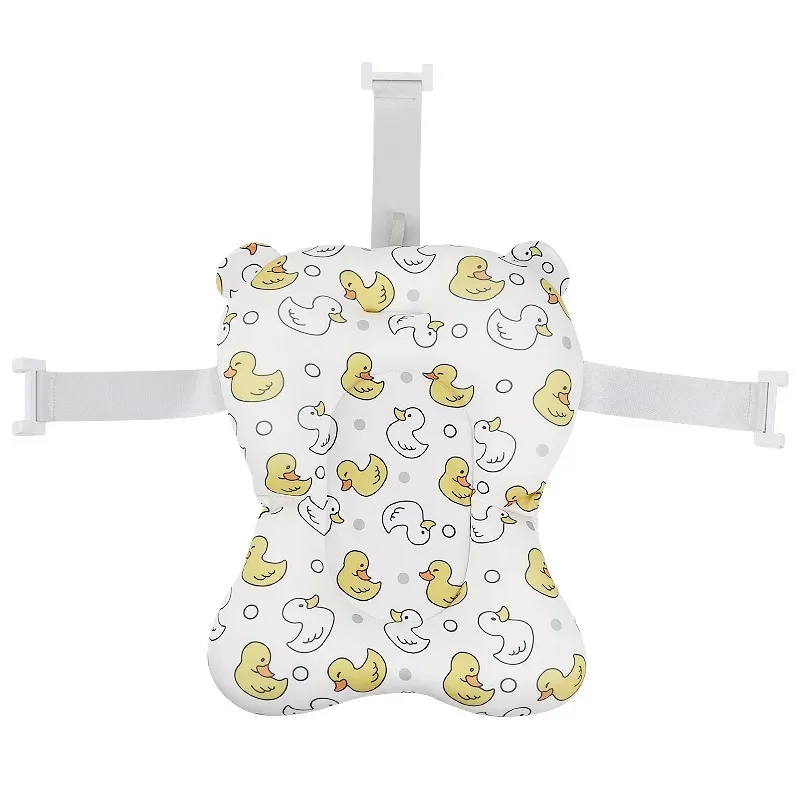 Tappetino di supporto per seggiolino da bagno per bambini - Cuscino per vasca pieghevole con rete di sicurezza Amaca antiscivolo Morbido e confortevole per il corpo per il bambino