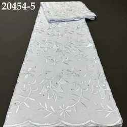 Sinya White Nigerian Cotton Lace Fabric 2024 High Quality Embroidery Swiss Voile Lace African Fabric For DIY Dress