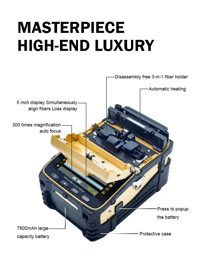 

ai 8c fusion splicer high performance 6 motors fast splicing machine and equipment for ftth and telecom