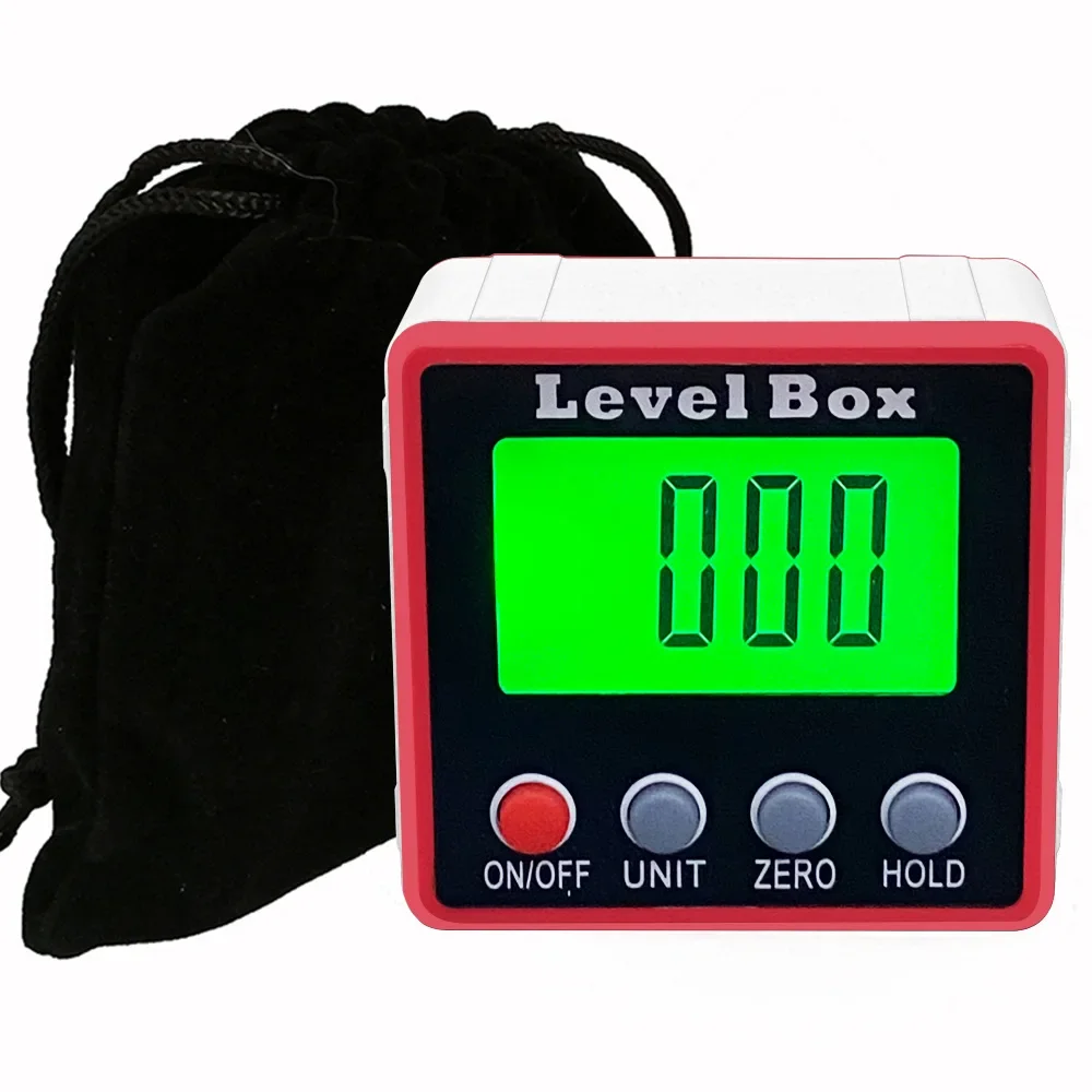 Digital display inclinometer, angle ruler to measure the inclination angle with backlight, portable strong magnetic digital