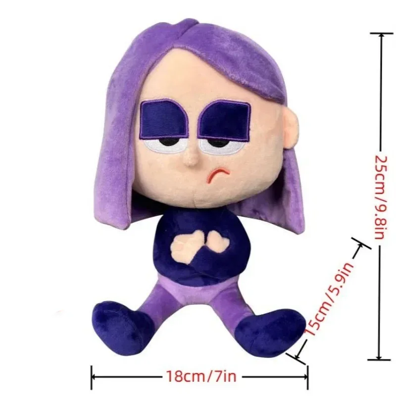 25cm Duolingo Purple Girl Cartoon Animation Cute Stuffed Girl Plush Toys A Birthday Gift for Children