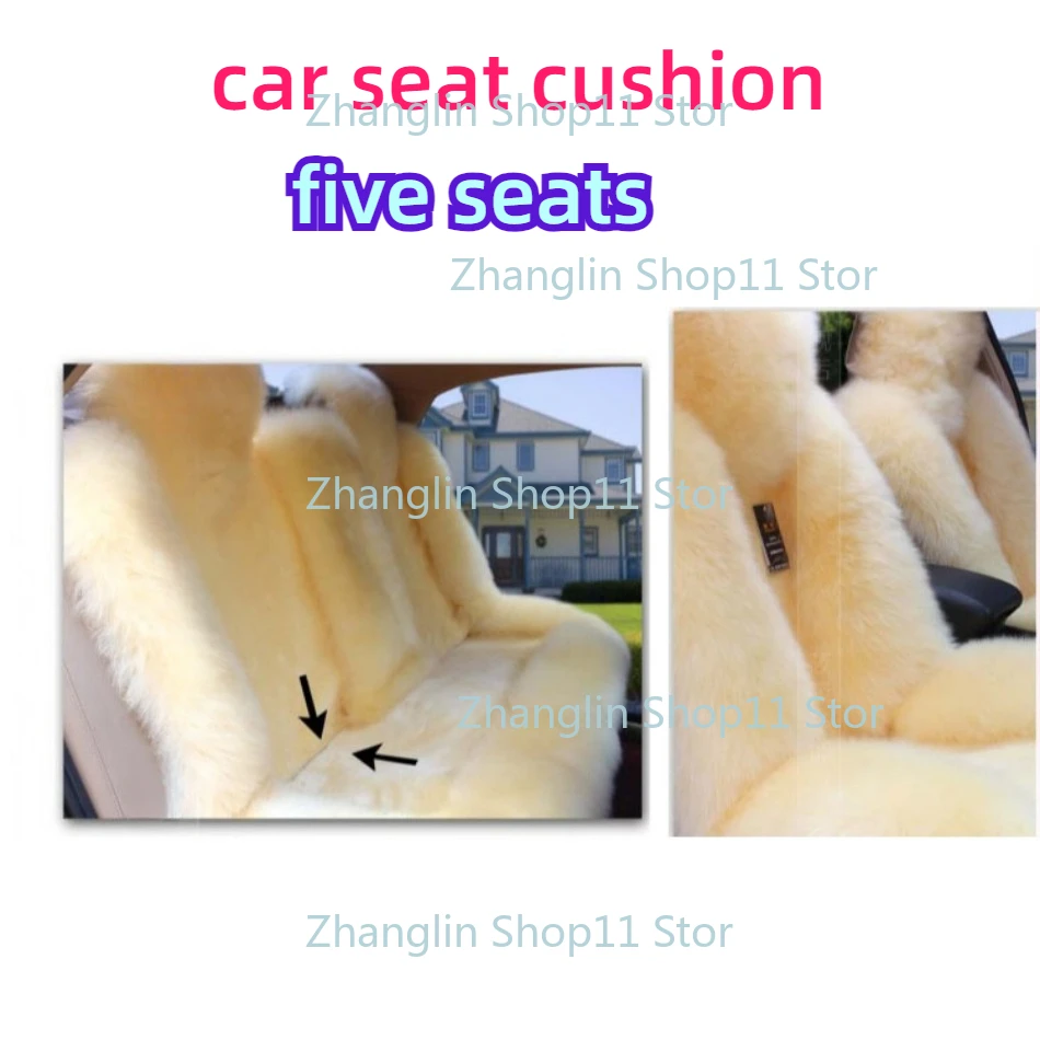 

1set Winter Wool Warm Front Seat Cover Luxury Shearling Seat Cushion Car Interior Accessories Auto Pillow Five Seat Car Cushion