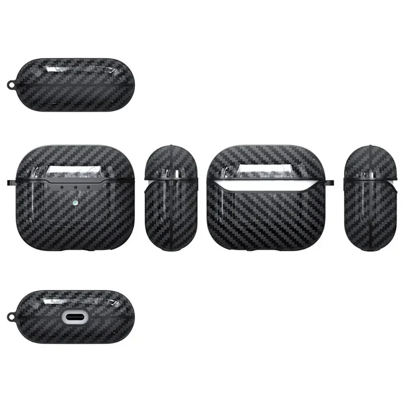 Apple Airpods用カーボンファイバーケース,2024世代イヤホン用保護ケース,Pro 1, 2, 3,4,