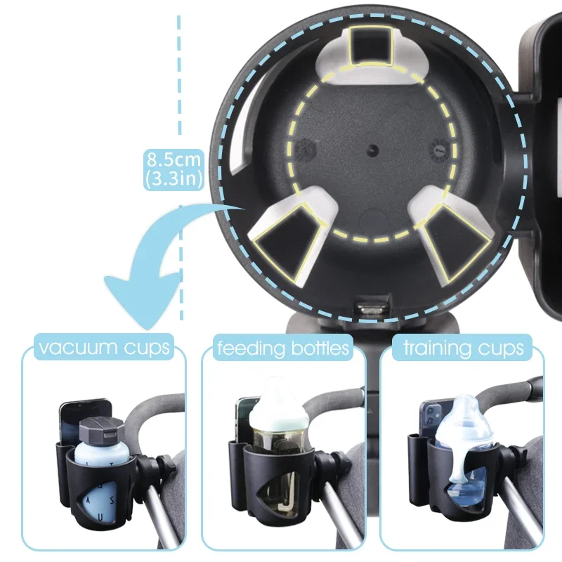 유모차용 컵 거치대, 유모차 액세서리, 아기 제품, 유모차 컵 거치대, 전화 거치대 포함, 2024 신제품