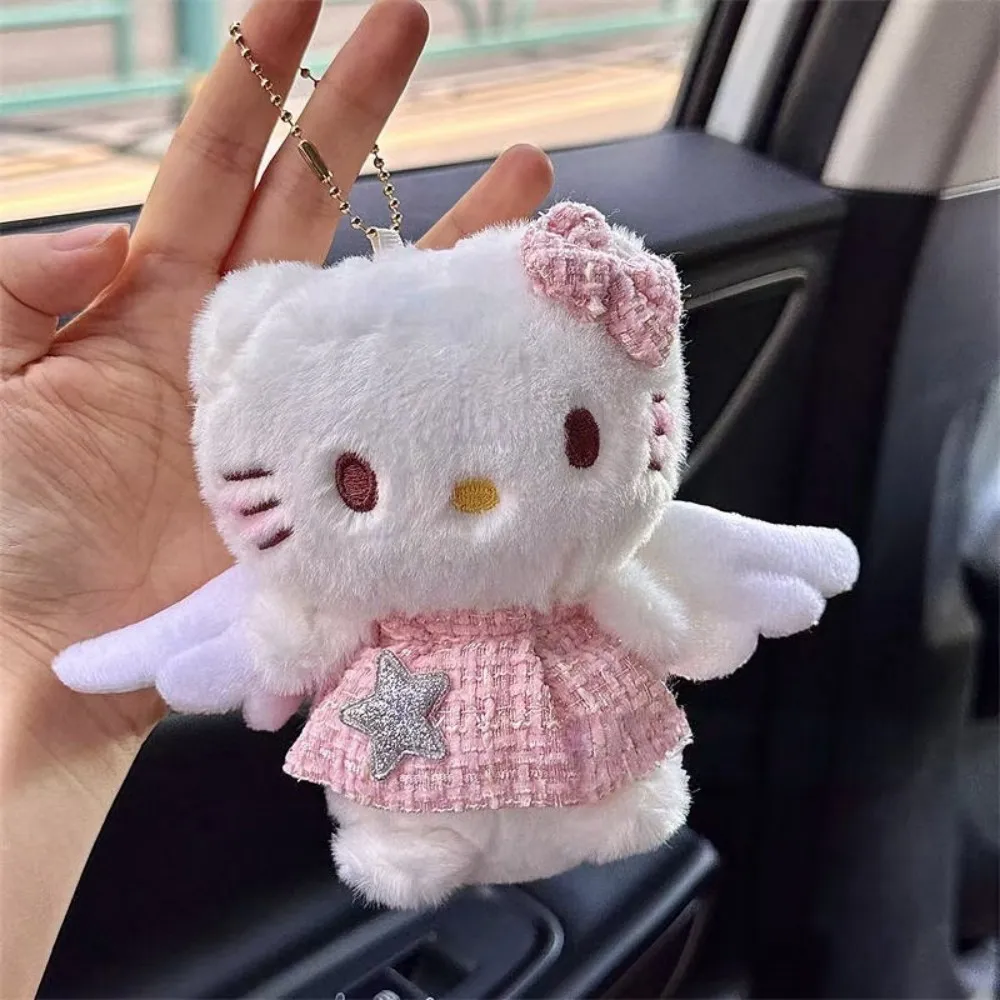 

@New Sanrio HelloKitty Plush Doll Pendant Filled Plush Doll Keychain Accessories Car Keyring Backpack Accessories Girl Gift